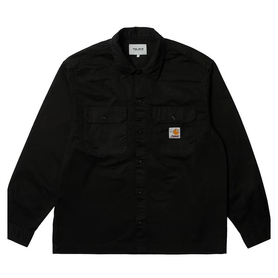 Palace Carhartt Wip Longsleeve Master Shirt Washed Black - Palace