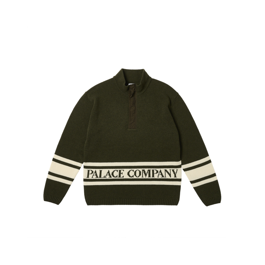 Palace C.p. Company Funnel Neck Knit Olive - Palace C.P. Company