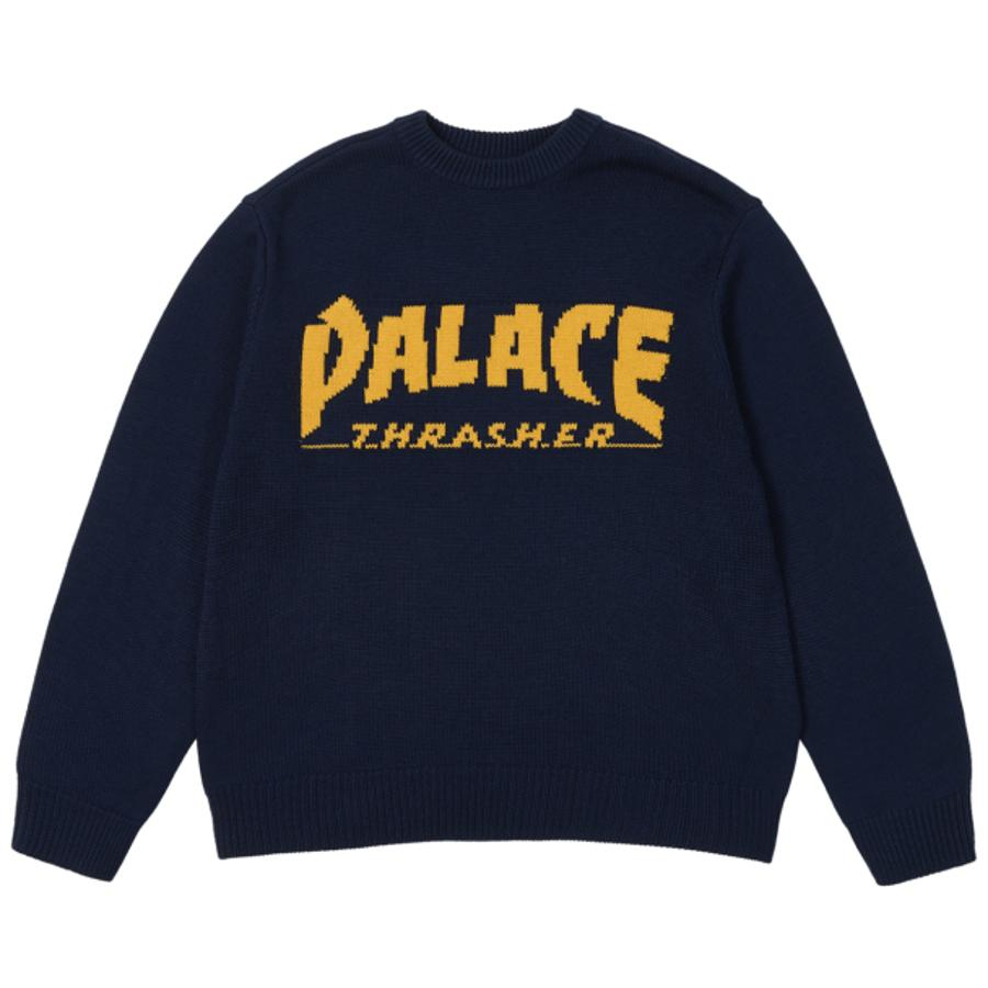 Thumbnail PALACE THRASHER KNIT NAVY one color