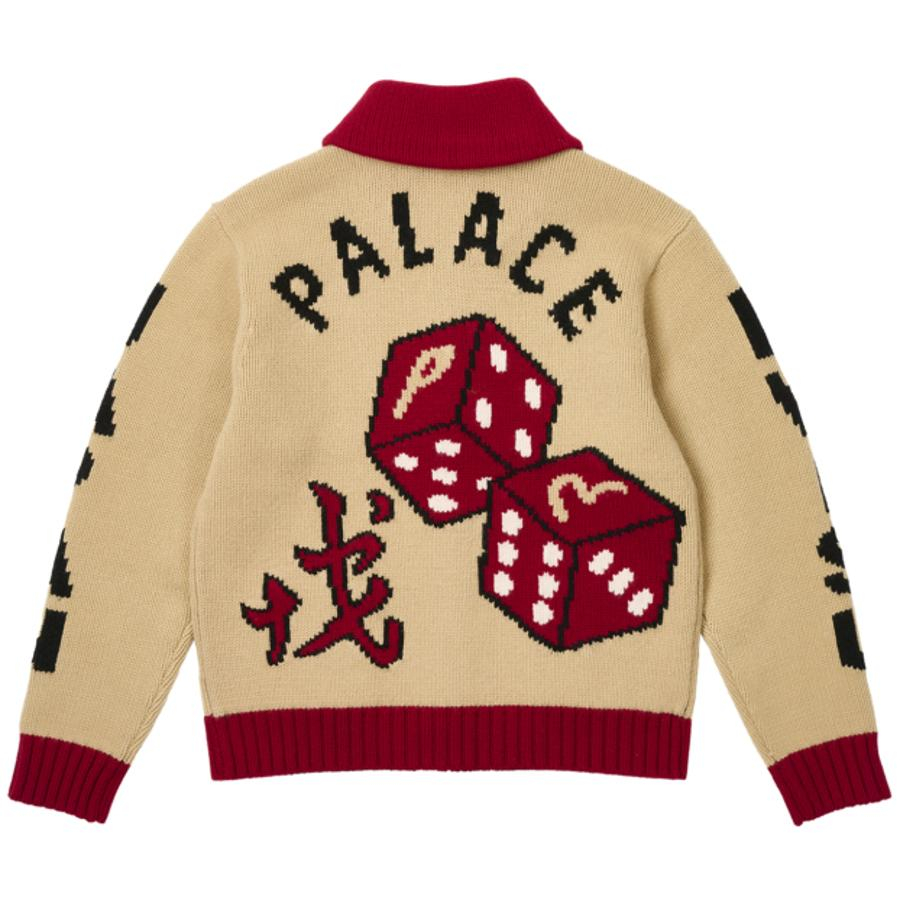 Thumbnail PALACE EVISU DICE COWICHAN KNIT CREAM one color