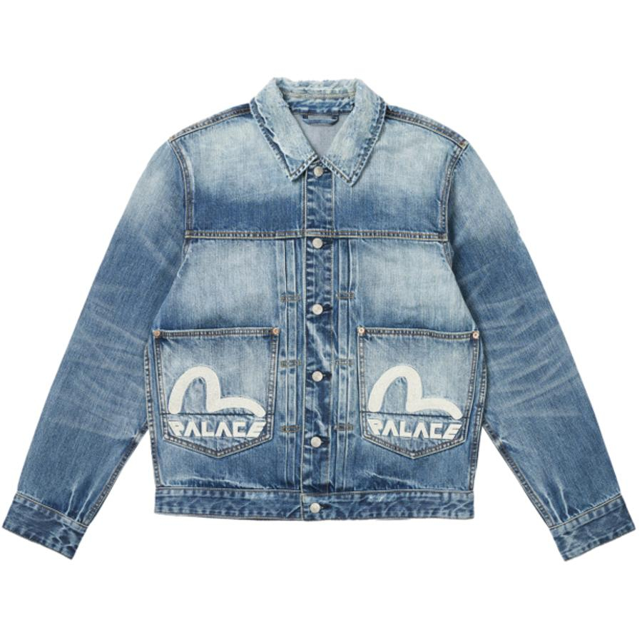 Thumbnail PALACE EVISU DICE DENIM JACKET LIGHT WASH one color