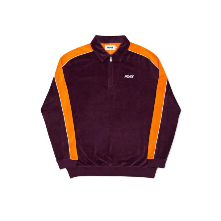 Thumbnail VELOUR HALF ZIP DARK PURPLE / ORANGE one color