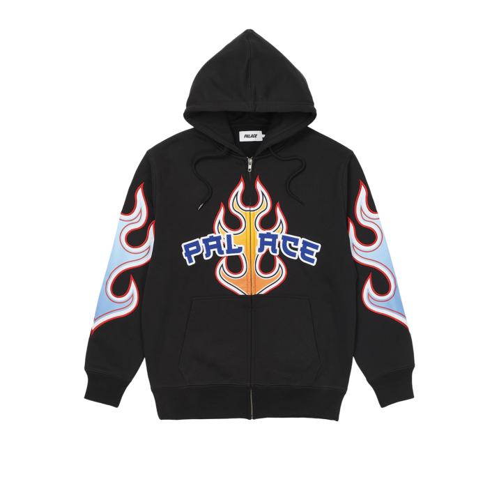 Thumbnail FLAME ZIP HOOD BLACK one color