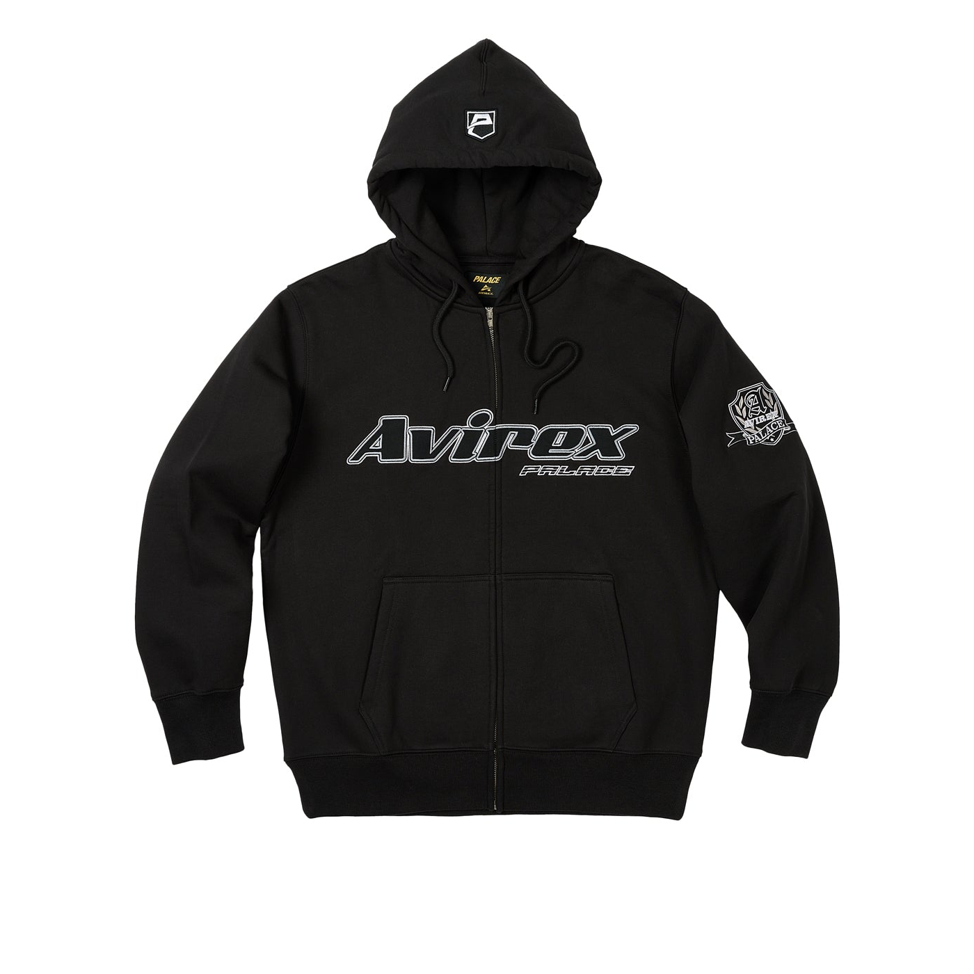 Palace Avirex Zip Hood Black - Autumn 2023 - Palace Community