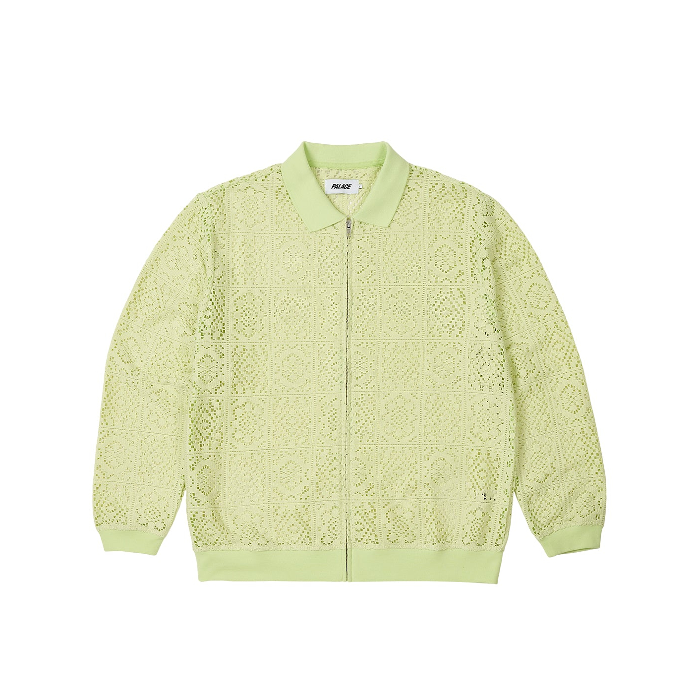 Thumbnail CROCHET ZIP LONGSLEEVE POLO LIME one color