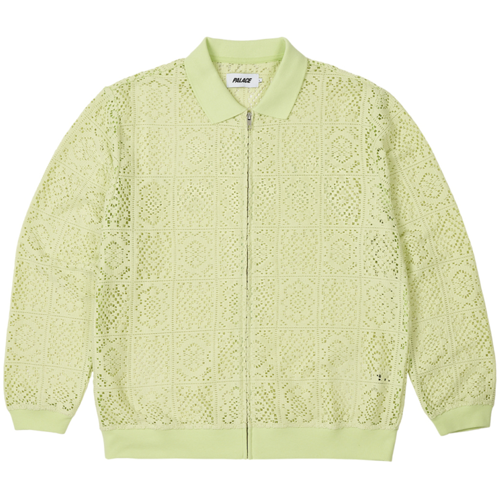 Thumbnail CROCHET ZIP LONGSLEEVE POLO LIME one color