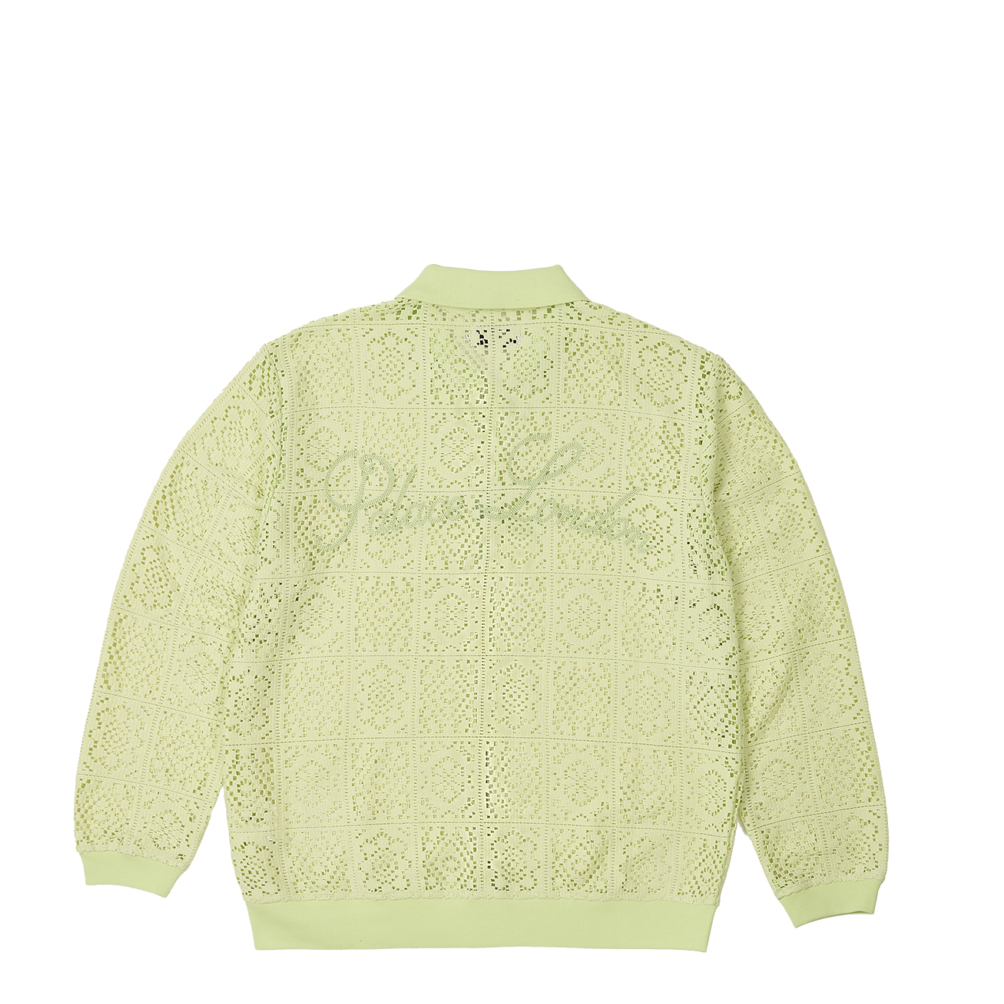 Thumbnail CROCHET ZIP LONGSLEEVE POLO LIME one color