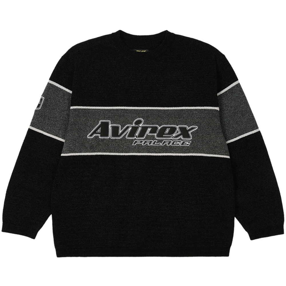 Thumbnail PALACE AVIREX CHENILLE KNIT BLACK one color