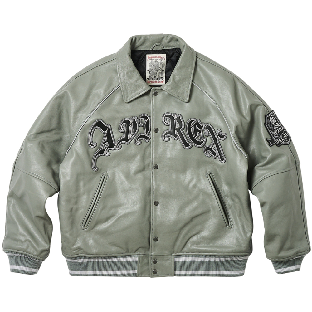 Thumbnail PALACE AVIREX LEATHER JACKET GREY one color