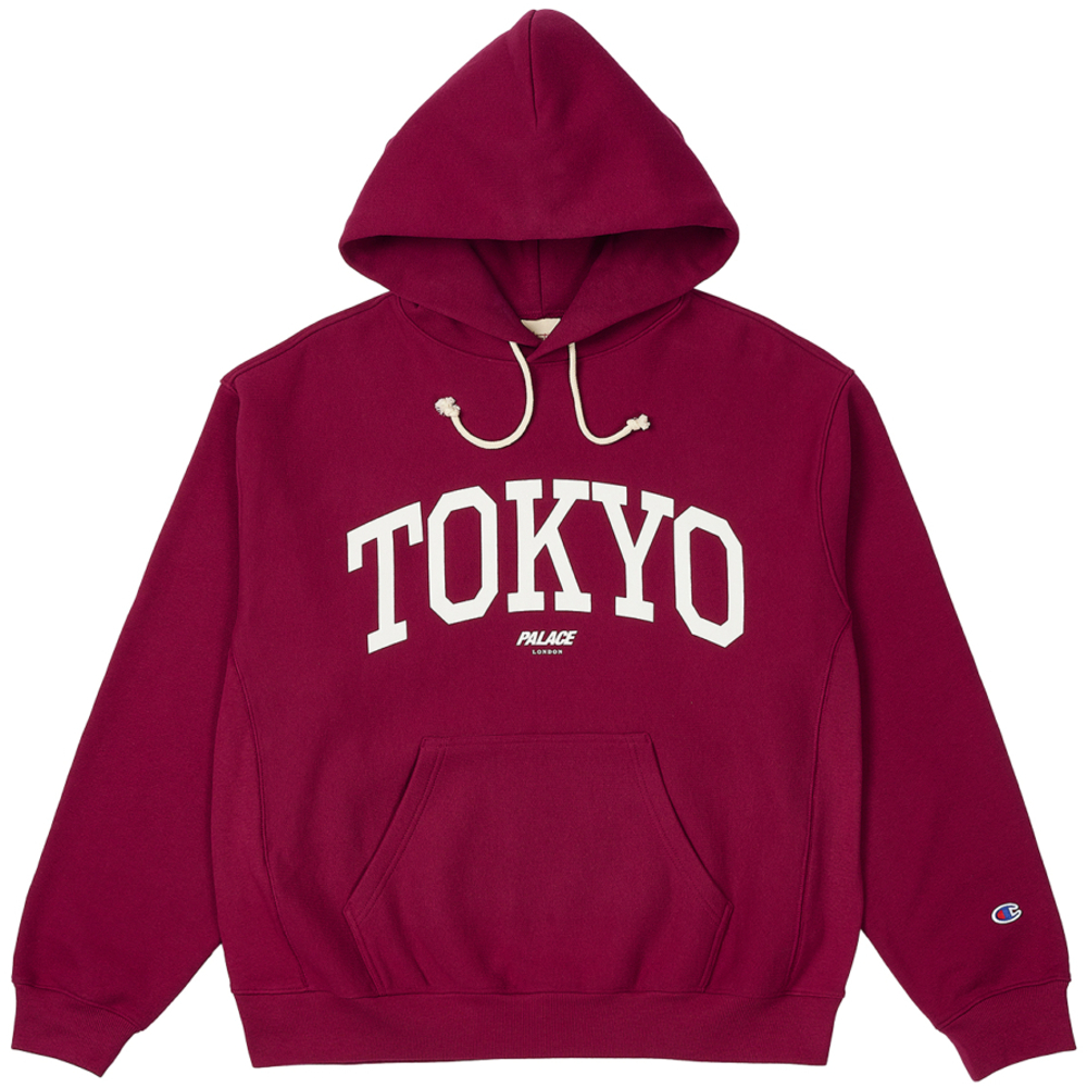 Palace Champion Shop Hood Tokyo Burgundy | guardline.kz