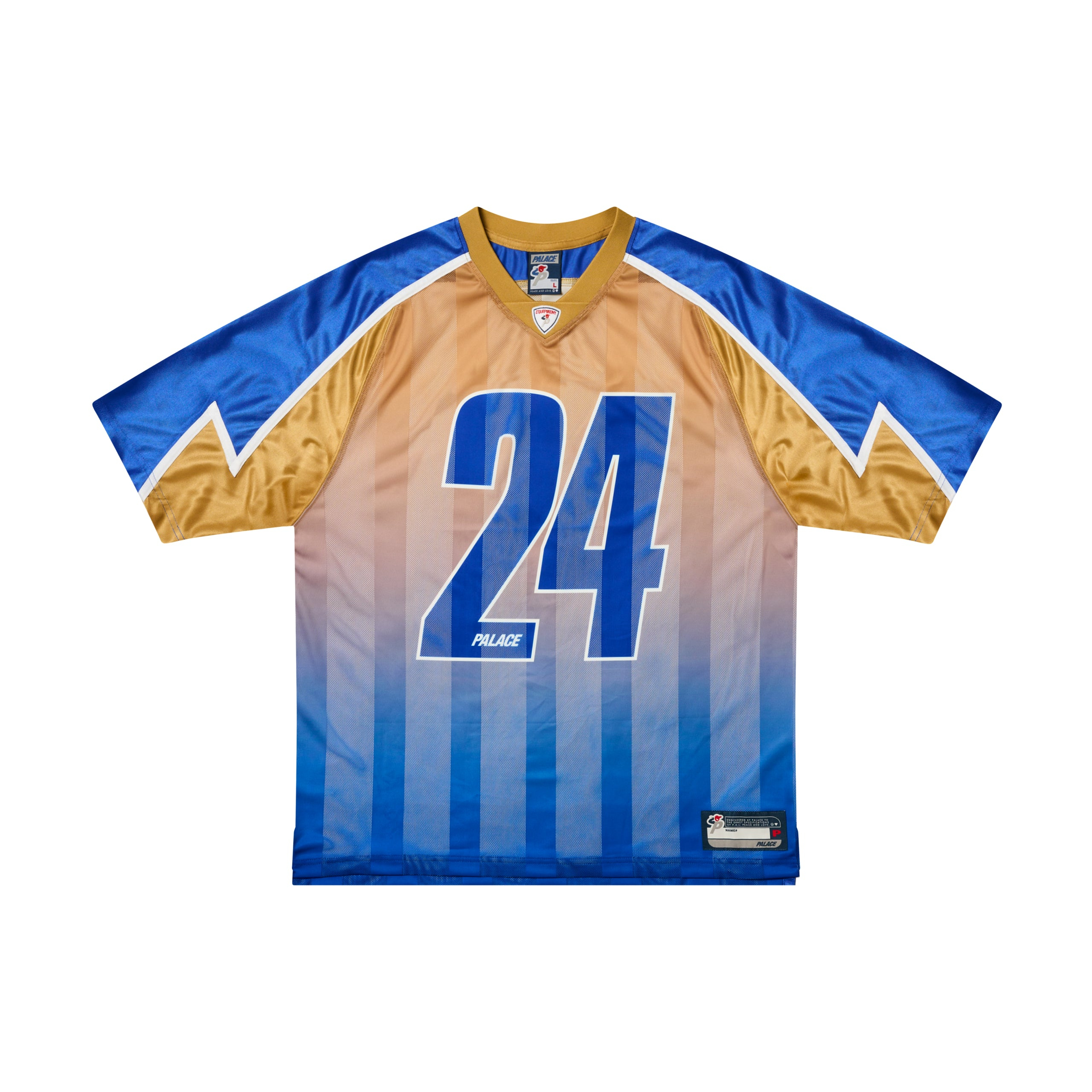 Thumbnail MESHY STRIPE JERSEY BLUE / GOLD one color