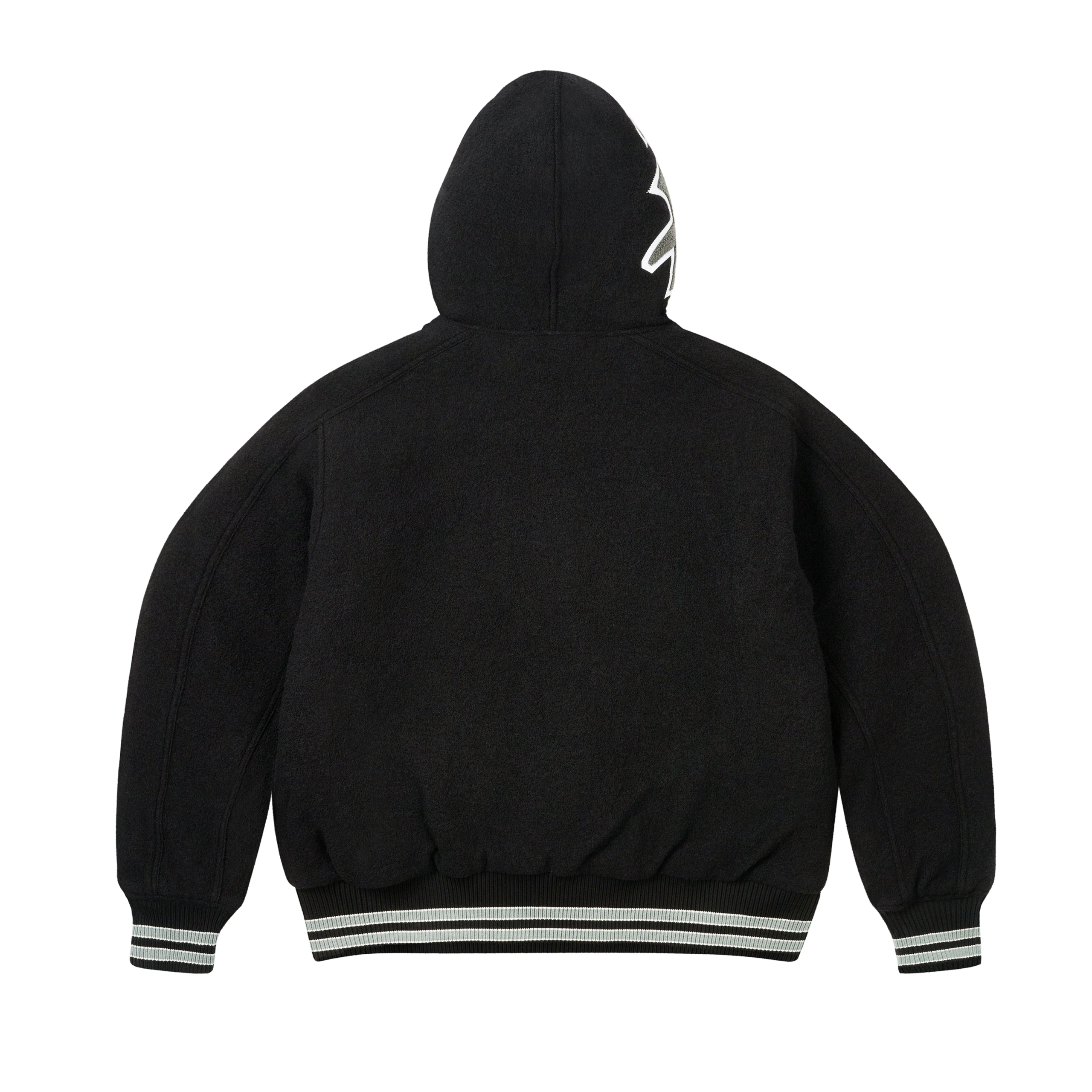 Thumbnail HOODED VARSITY JACKET BLACK one color