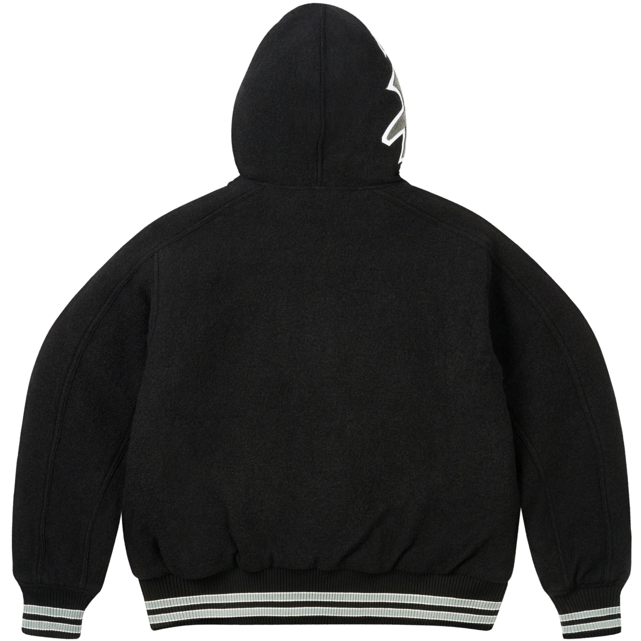 Thumbnail HOODED VARSITY JACKET BLACK one color