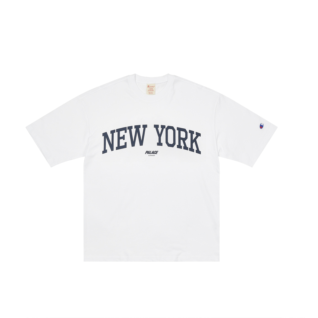 PALACE CHAMPION SHOP T-SHIRT NEW YORK WHITE one color