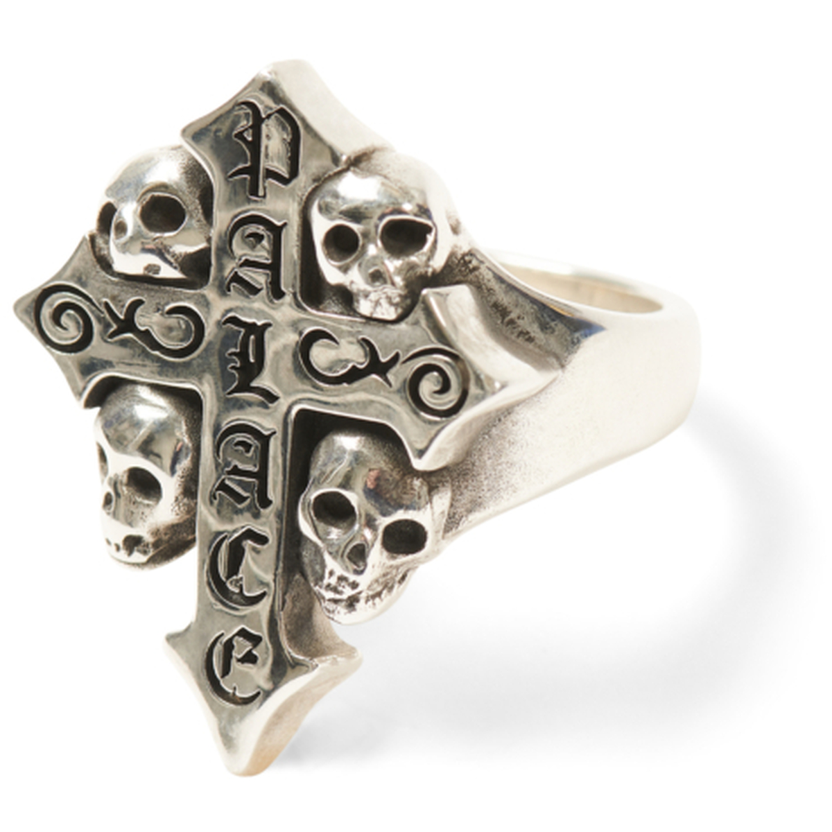 Thumbnail PALACE TGF SKULL CROSS RING SILVER one color