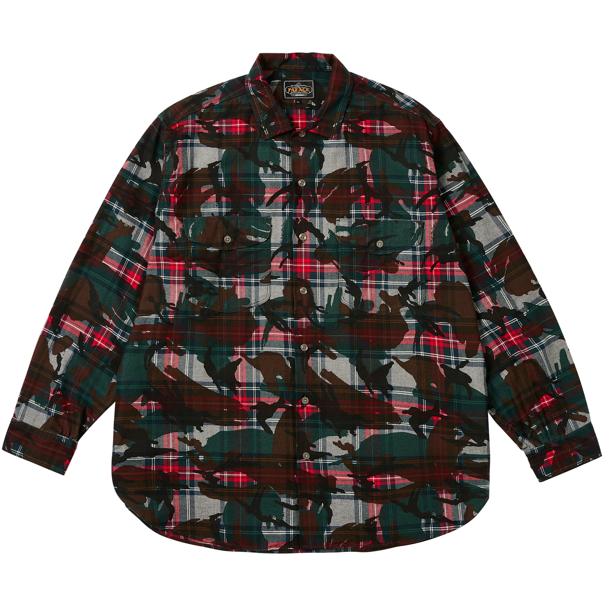 Thumbnail PALACE BEAMS PLUS WORK SHIRT GREY TARTAN CAMO one color