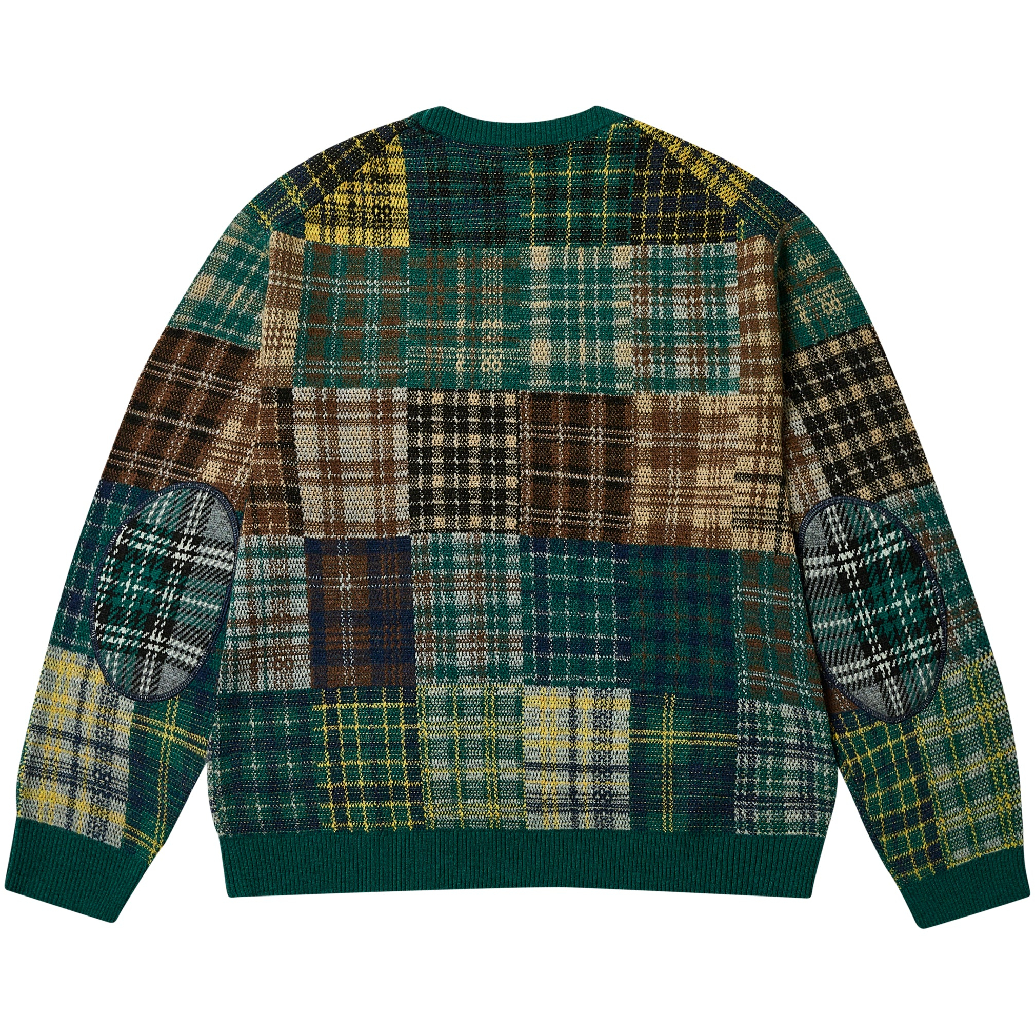 Thumbnail PALACE BEAMS PLUS CREW KNIT PATCHWORK JACQUARD GREEN one color