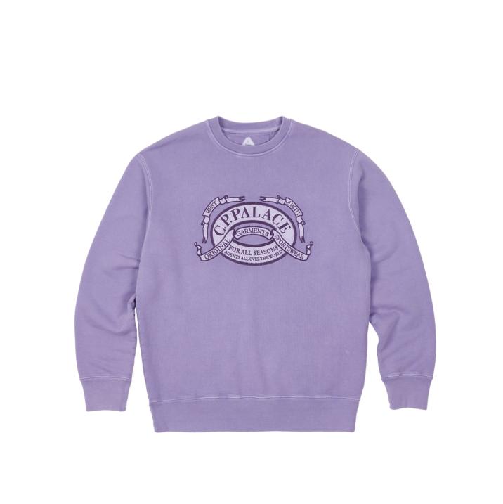 PALACE C.P. COMPANY CLASSIC OVER DYED CREW SWEAT PURPLE one color