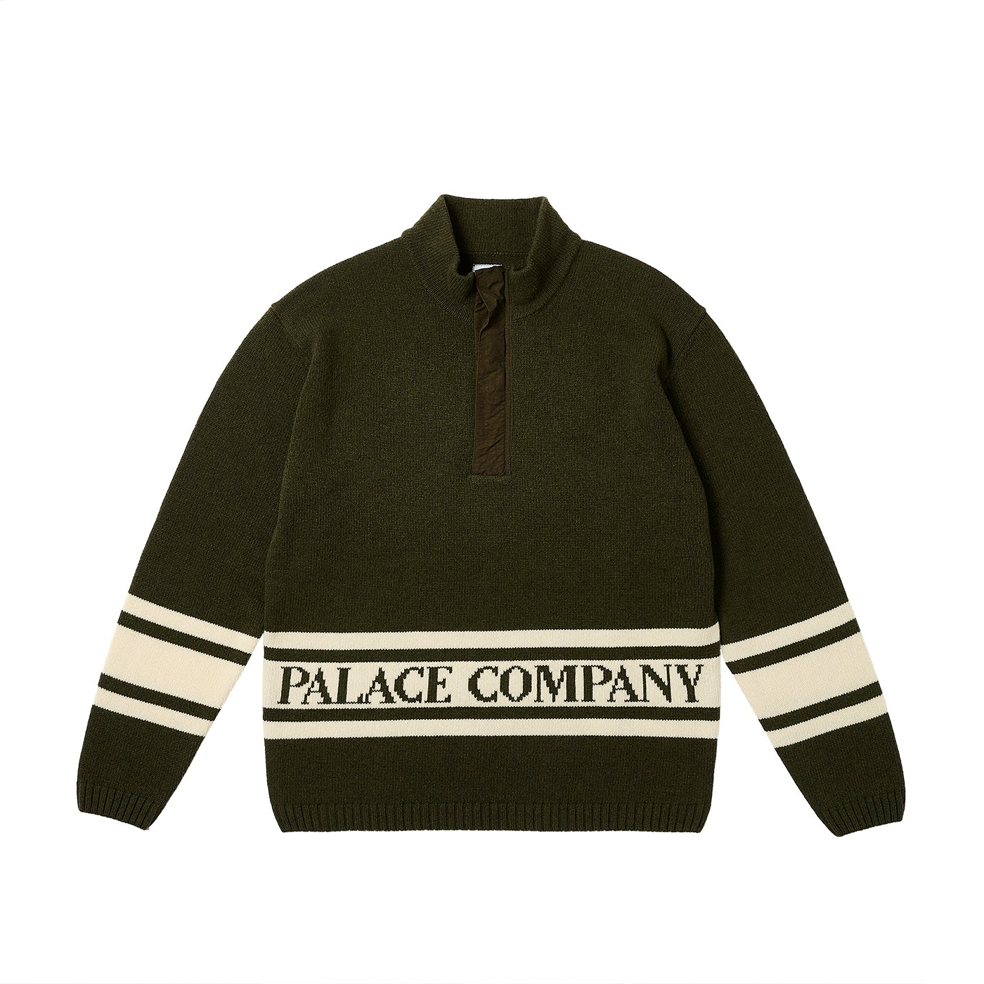 Thumbnail PALACE C.P. COMPANY FUNNEL NECK KNIT OLIVE one color