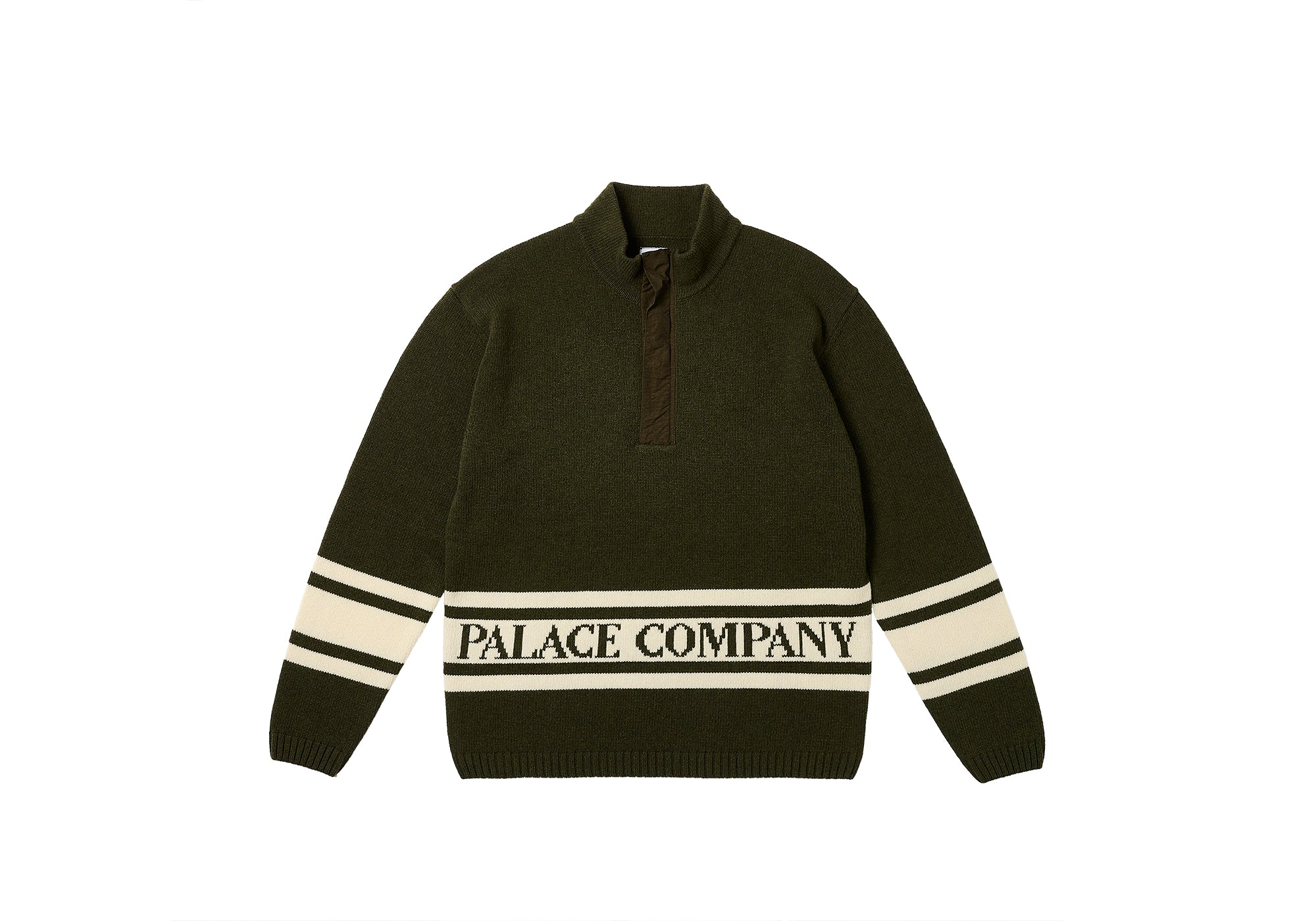 Palace C.p. Company Funnel Neck Knit Olive - Palace C.P. Company