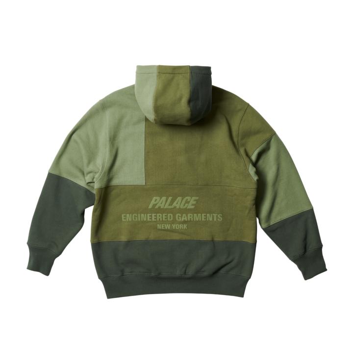 Thumbnail PALACE ENIGNEERED GARMENTS HEAVY PATCHWORK ZIP HOOD OLIVE one color