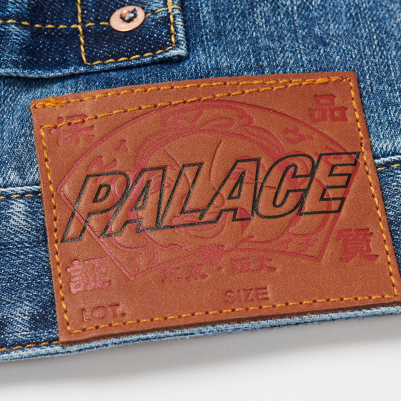 Thumbnail PALACE EVISU DICE DENIM JACKET LIGHT WASH one color