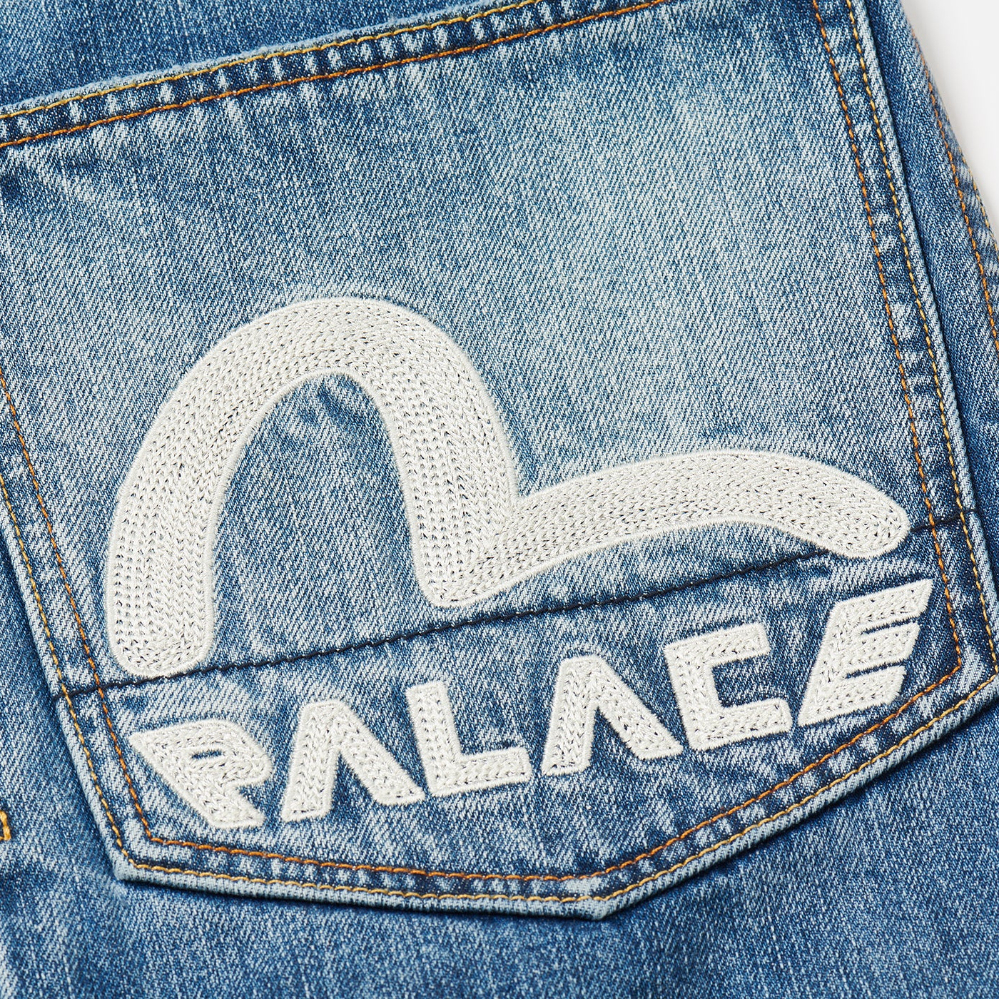 Thumbnail PALACE EVISU DICE DENIM JACKET LIGHT WASH one color