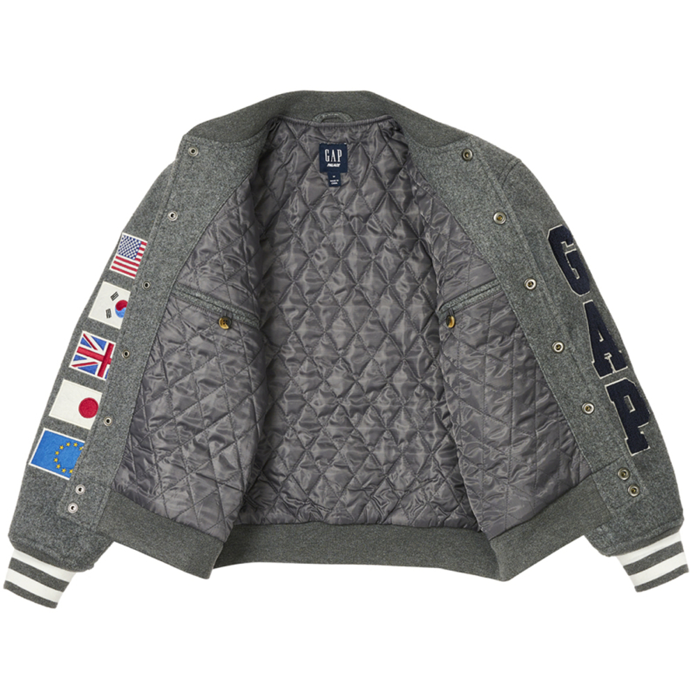 Thumbnail PALACE GAP KIDS VARSITY JACKET GREY one color