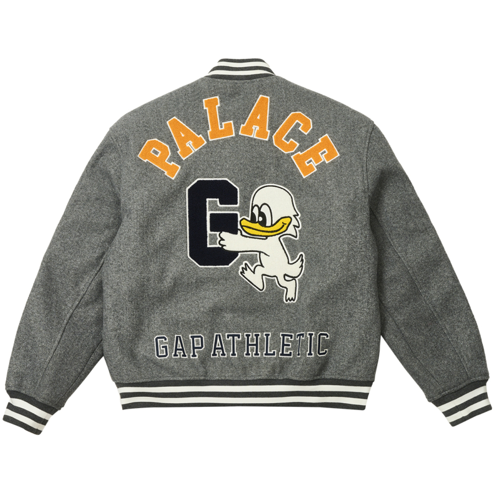 Thumbnail PALACE GAP VARSITY JACKET GREY one color