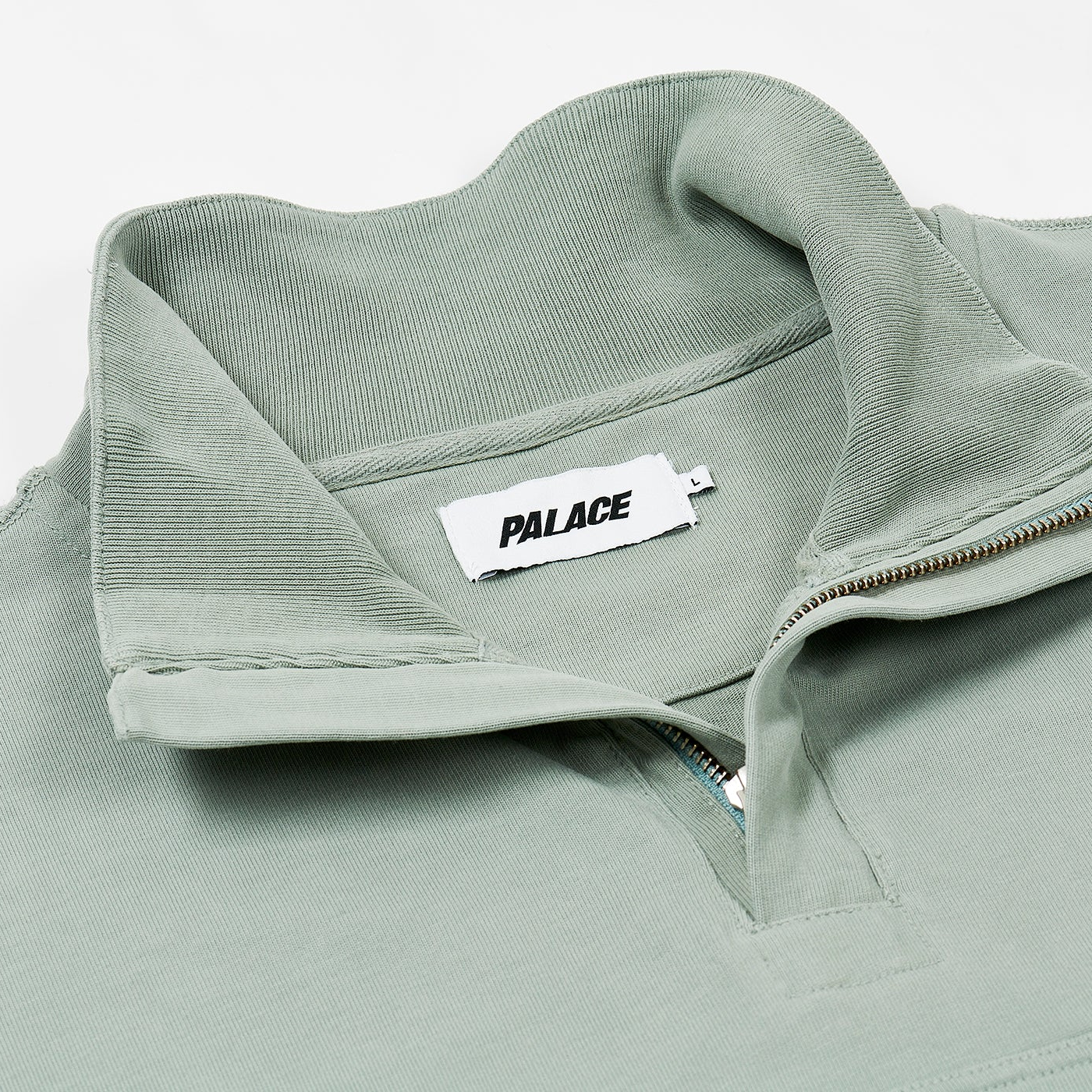 Thumbnail 1/4 ZIP WASHED FUNNEL JADE one color