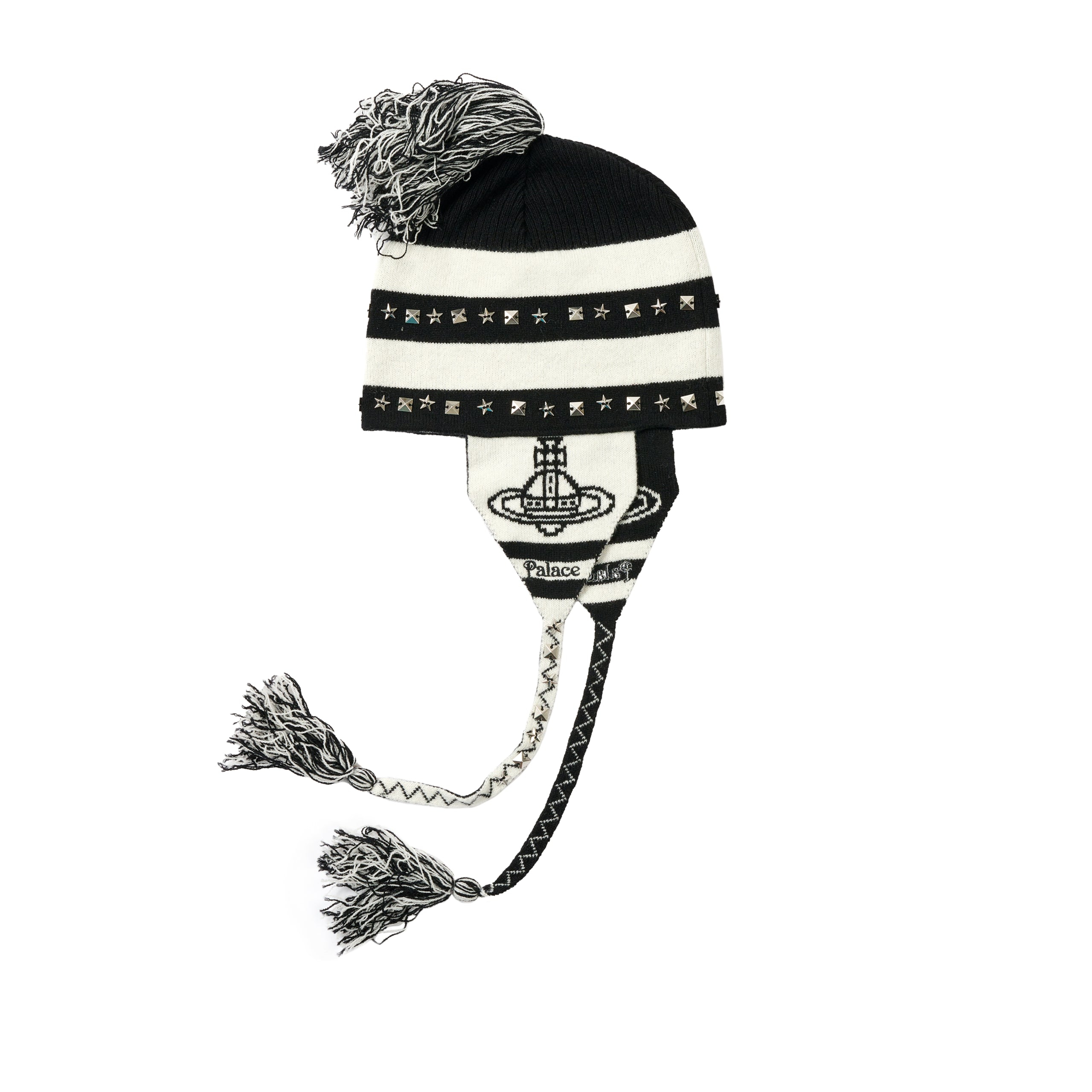 Thumbnail PALACE VIVIENNE WESTWOOD ORB KNIT EARFLAP BEANIE BLACK / WHITE one color