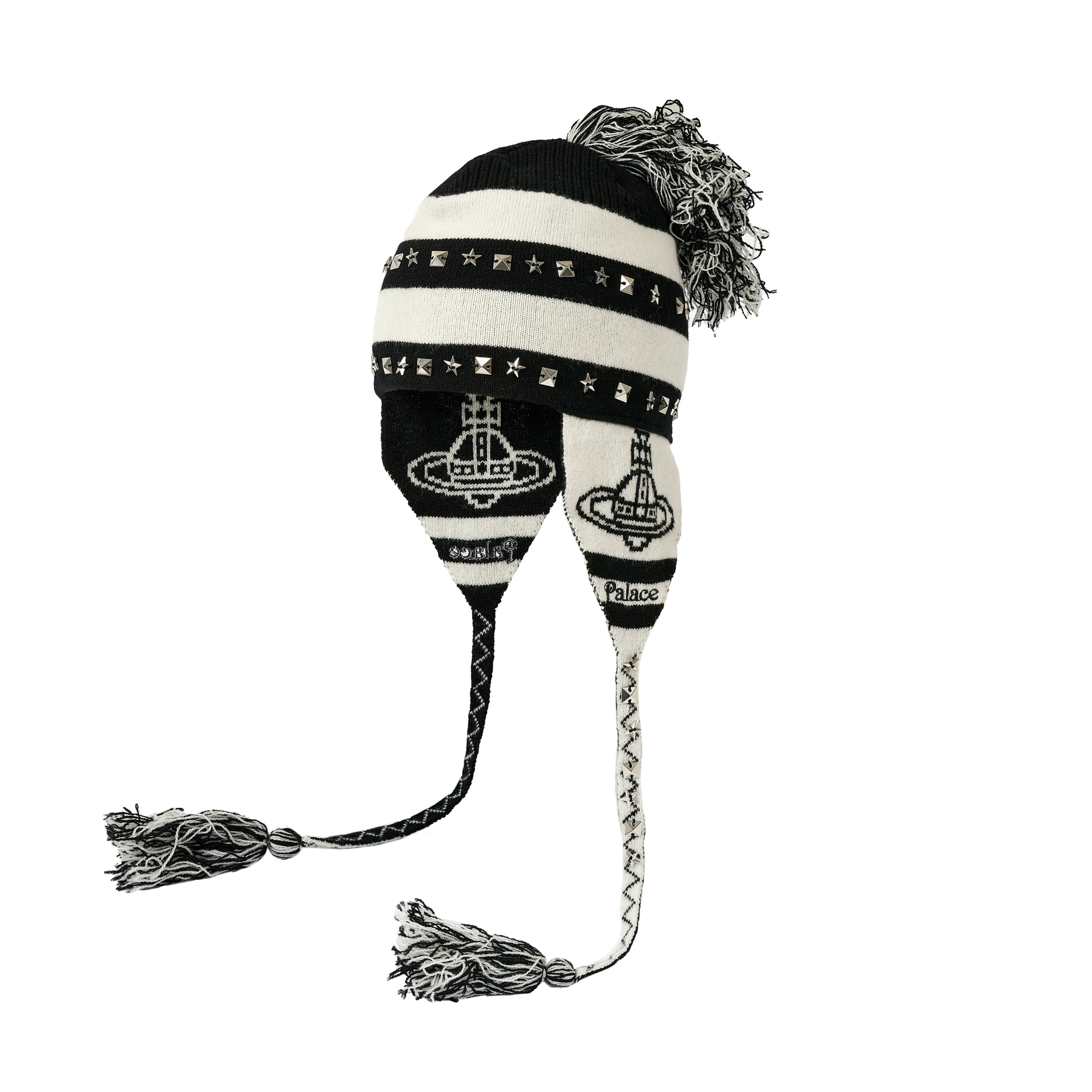 Thumbnail PALACE VIVIENNE WESTWOOD ORB KNIT EARFLAP BEANIE BLACK / WHITE one color