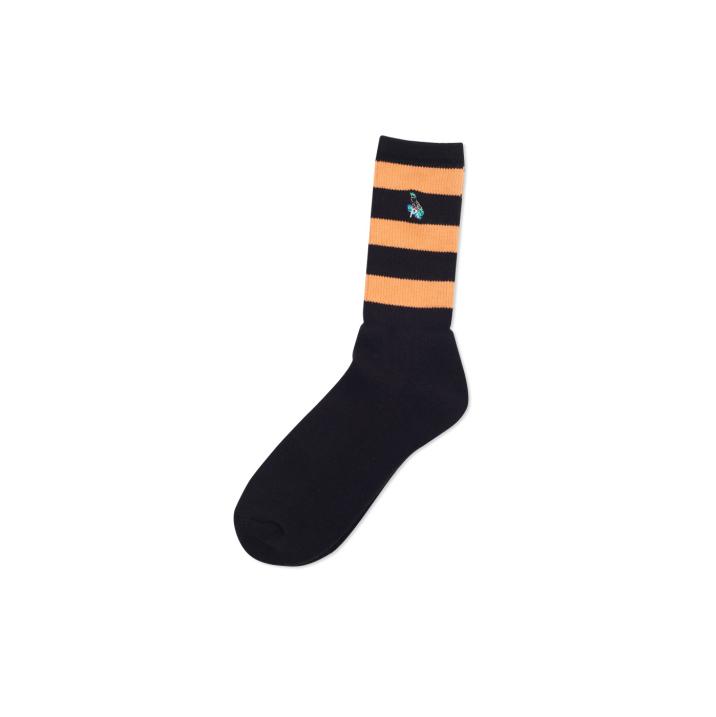 STRIPE PARROT SOCK BLACK / PEACH one color