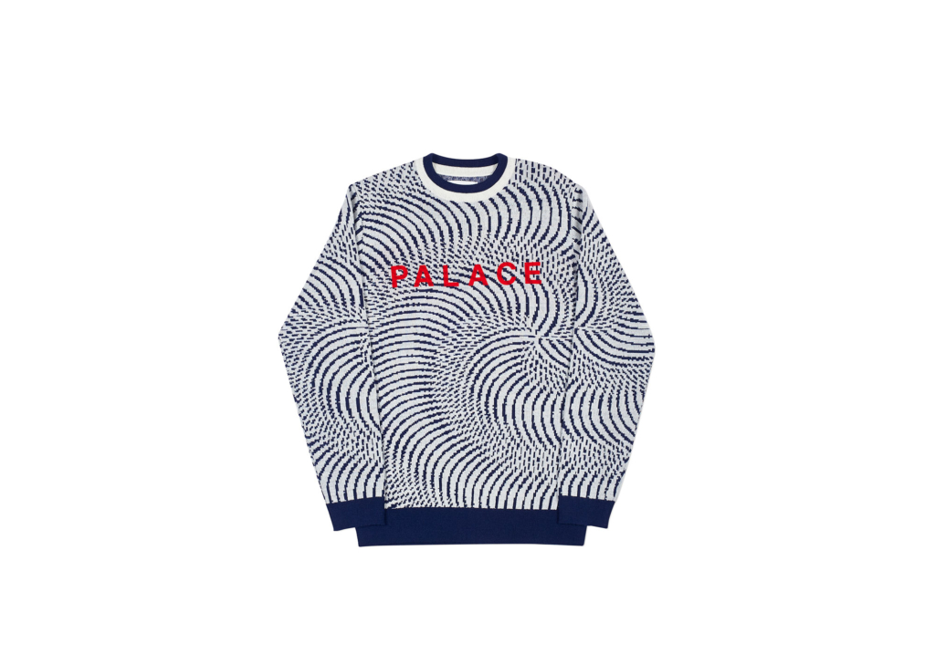 Swirly Wurly Knit Navy / White - Spring 2018 - Palace Community