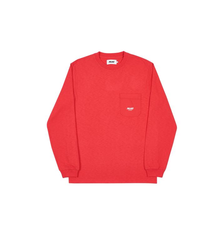 SLUB POCKET LONGSLEEVE RED one color