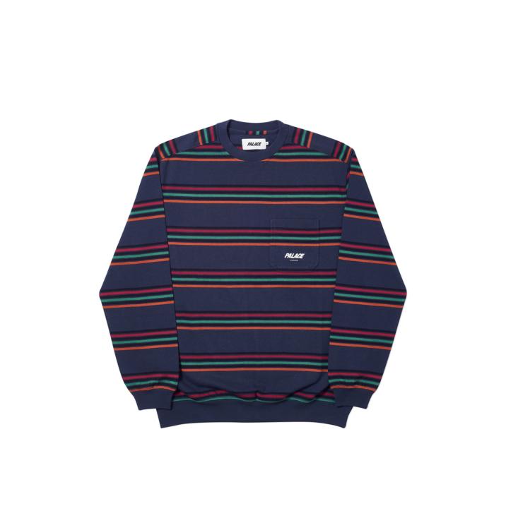 Thumbnail POCKET STRIPE CREW BLACK / ORANGE one color