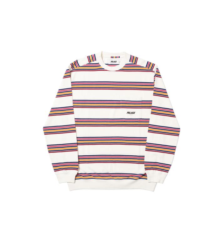 Thumbnail POCKET STRIPE CREW WHITE / PURPLE one color