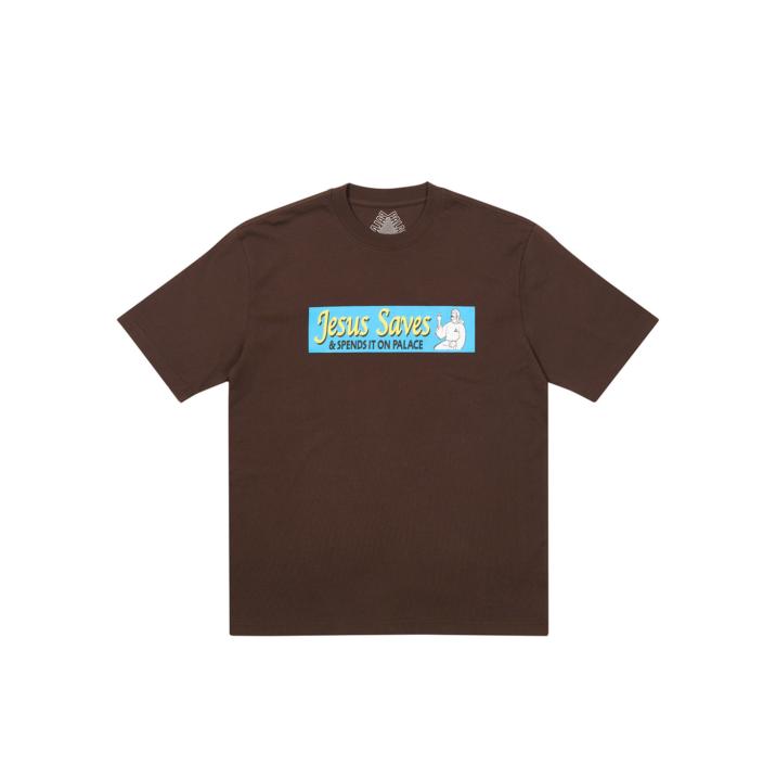 JESUS SAVES T-SHIRT BROWN one color