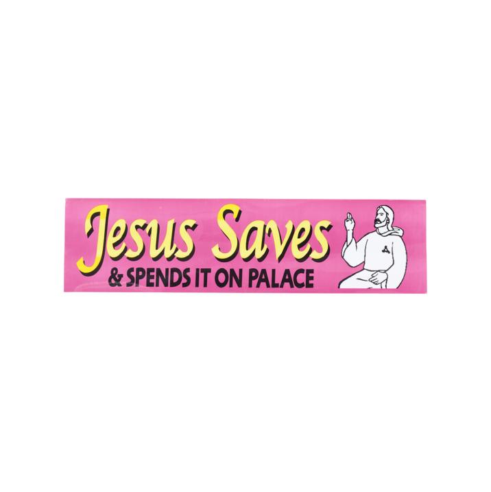 JESUS SAVES BUMPER STICKER PURPLE one color