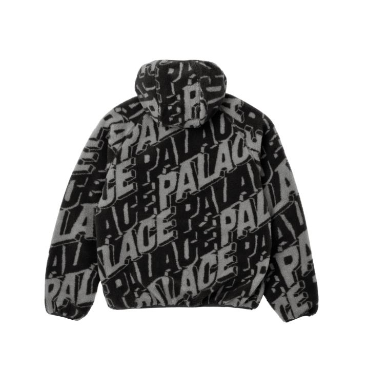 Jacquard Fleece Hooded Jacket Black - Spring 2022 - Palace Community