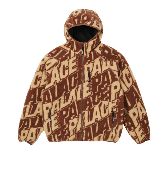 Thumbnail JACQUARD FLEECE HOODED JACKET TAN / BROWN one color