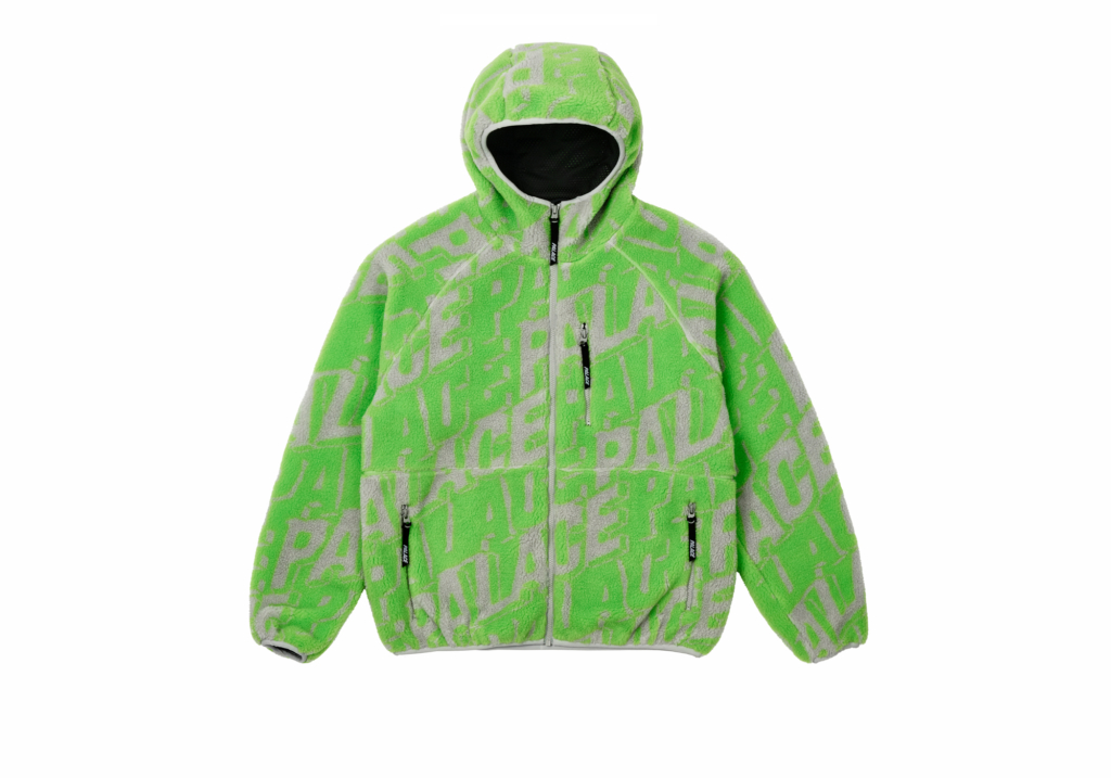 Jacquard Fleece Hooded Jacket Grey / Green - Spring 2022 - Palace