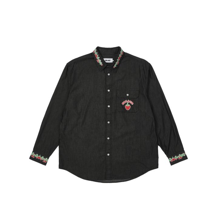 Thumbnail STRAWBERRY EMBROIDERY DENIM SHIRT BLACK one color