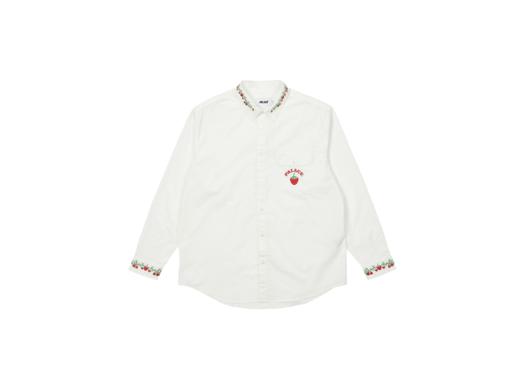 Strawberry Embroidery Denim Shirt White - Spring 2022 - Palace