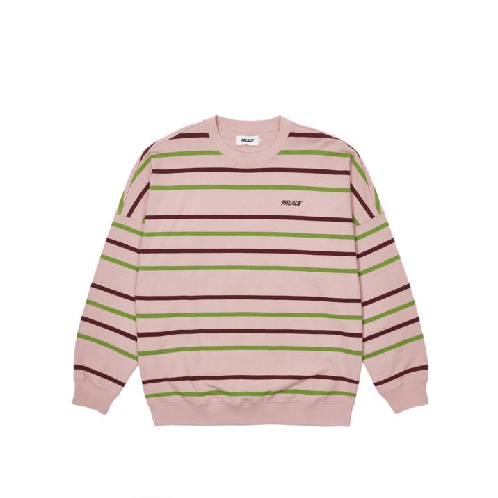 Thumbnail STRIPE DROP SHOULDER CREW PINK one color