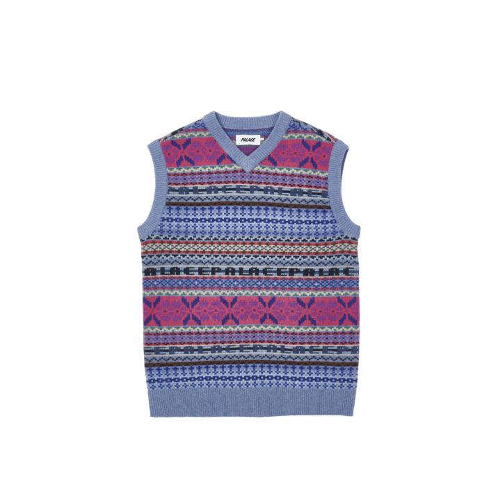 Thumbnail FAIRISLE KNIT VEST PURPLE one color