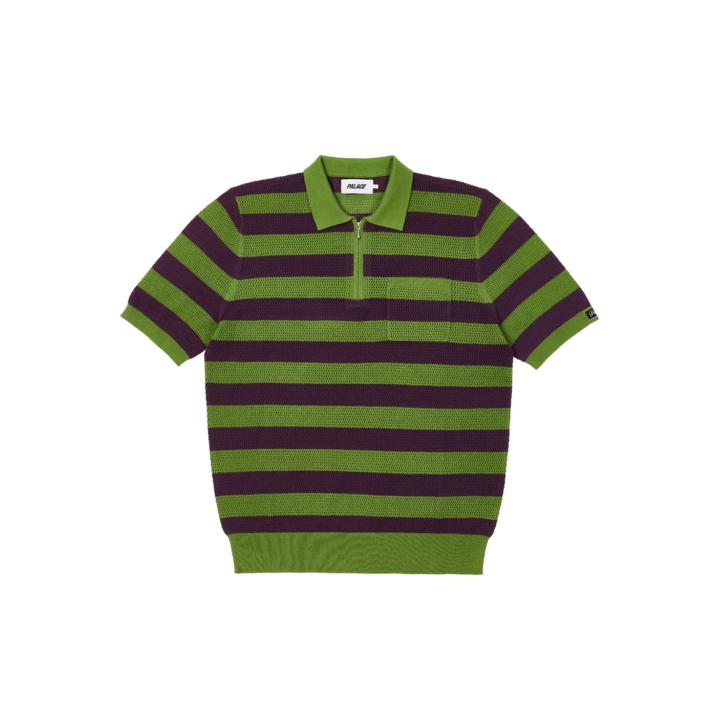 Thumbnail STRIPE MESH POLO GREEN / PURPLE one color