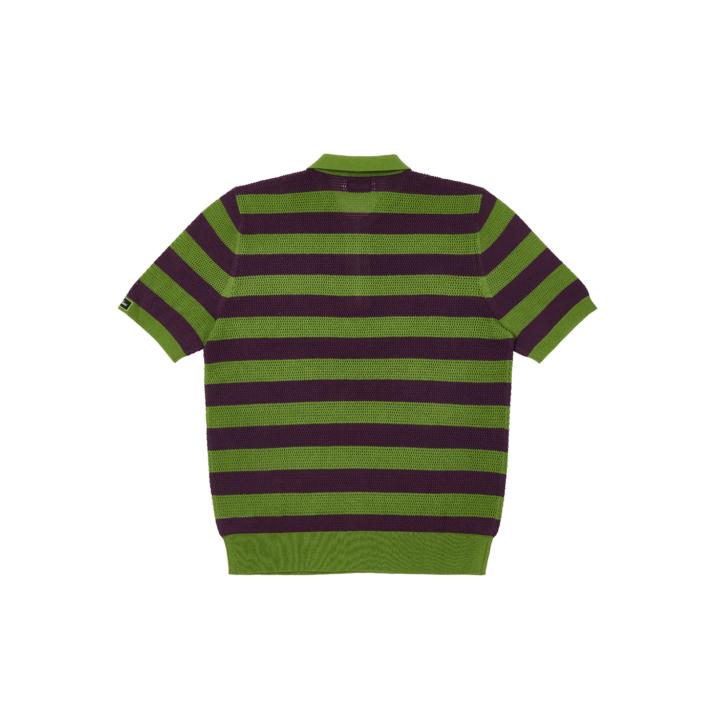 Thumbnail STRIPE MESH POLO GREEN / PURPLE one color