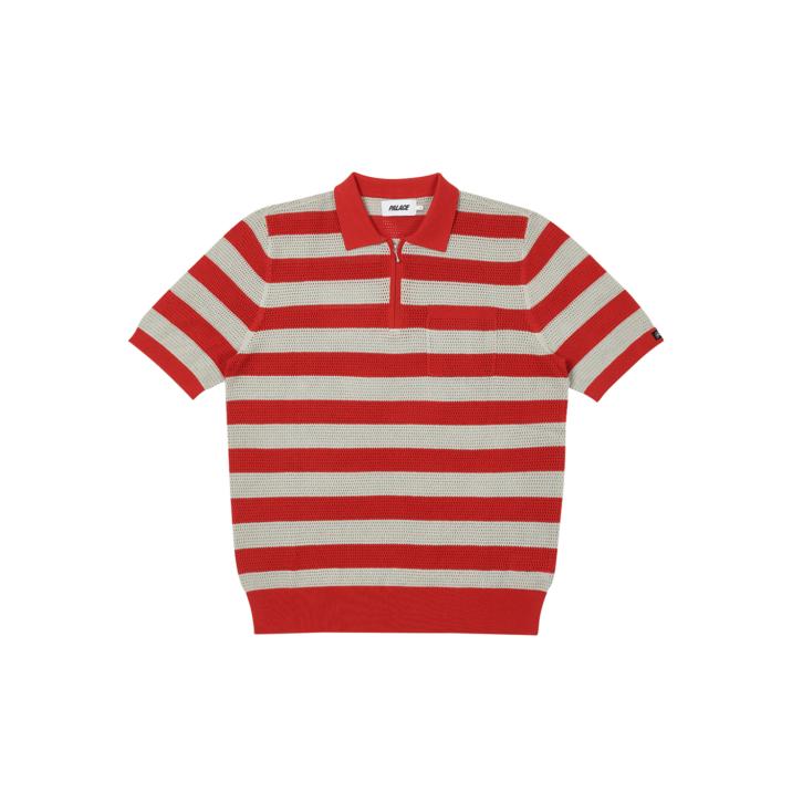 Thumbnail STRIPE MESH POLO RED / GREY one color