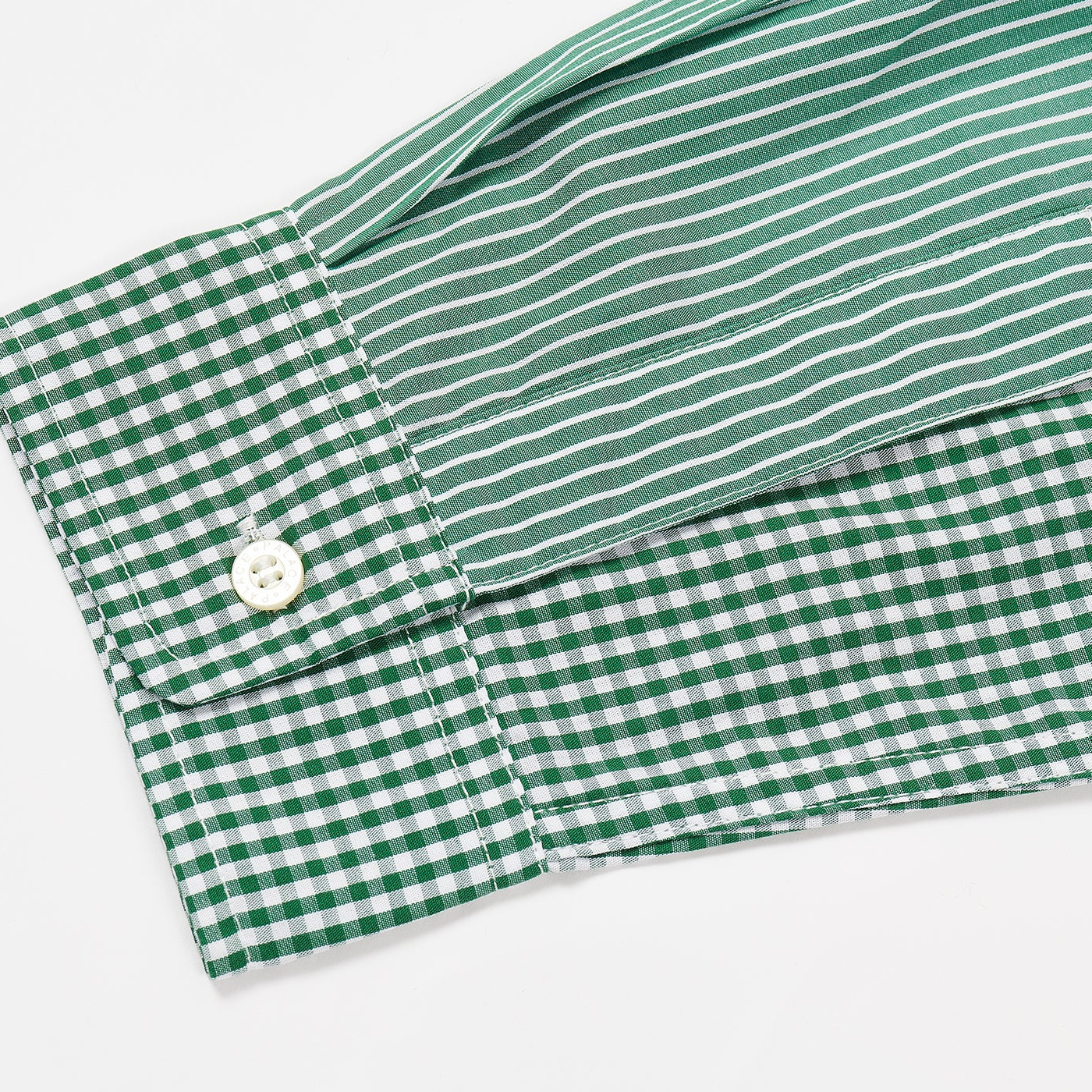 Thumbnail PATCHWORK STRIPE SHIRT GREEN one color